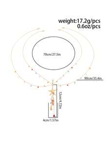 1件波西米亚风水晶海星吊坠多层流苏身体链，性感比基尼链，多功能胸链/身体链，适合女士夏季海滩度假穿着（水晶形状、颜色和尺寸可能与实物有所不同） - 金黃色 - 查看 6