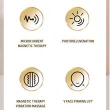 Máy tạo hình khuôn mặt chữ V sạc điện với màn hình LED - 6 chế độ & 15 mức cường độ, chức năng massage và rung, thiết kế công thái học 180°, cáp sạc USB và dây đeo điều chỉnh được, chất liệu nhựa ABS. - Nhiều màu - Xem 6