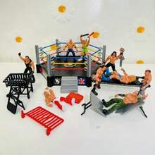 Wrestling Ring Arena Playset With Wrestler Action Figures, Realistic Wrestling Stage Toy For Kids, Collectible Wrestler Figurines For Boys Birthday Gift - 32-piece Fighting Arena Ornament - View 5