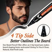 Pena Pengisi Jenggot, Mengisi Jenggot yang Tipis, Tahan Air dan Tahan Lama, Kit Pengisi Jenggot 7pcs untuk Perawatan Pria, Termasuk Pena Pembentuk Kumis, Serat Penambah Rambut, Semprotan Tahan Air, Pengoptimal, Aplikator Botol Semprot, dan Sikat Jenggot - Gaya janggut - View 9