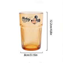 Disney 儿童趣味条纹玻璃杯，冰拿铁咖啡杯，果汁牛奶家居礼品水杯 - 彩色 - 查看 4