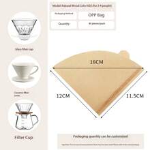 1pc Walnut Wood Coffee Filter Paper Holder, Pour Over Coffee Filter Paper Stand, Back To School Stationery - Yellow - View 3