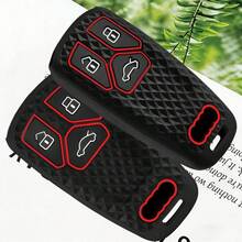 Bao đựng chìa khóa xe hơi bằng silicon mềm cao cấp dành cho Audi Q5 Q7 TT A4 B9 A5 A6 8S 8W 4M S4 S5 S7 TTS TFSI RS - đen - Xem 2