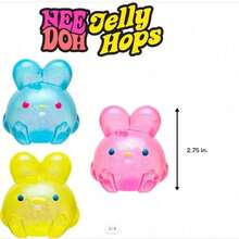NEE DOH Jelly Hops Squishy – Scented Glitter Bunny Stress Relief Toy, Soft Squeeze Sensory Fidget Squishies For Kids & Adults, Great Birthday Gift - thỏ vàng - Xem 2