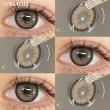 FUNSACHY 1 Pair Soft Color ,Black/Brown Lenses, 14.5mm Eye Makeup, Yearly Disposable - CHARLOTTE-bROWN - View 4
