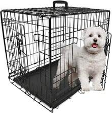 2026-Exclusive  NEW:+ Large Foldable Dog Crate With 2, Non-Chew Metal, Removable Tray,-Inch Black - Crate Only - View 1