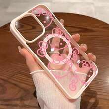 SANRIO Cute Hello Kitty Cat Cartoon Phone Case Compatible With Apple 17, 16, 15 Pro Max, 14 Pro Max, 13 Pro, 12 Pro, 11 Pro, 11, 15 Pro, 16 Plus, 7, 8, X, XS Max, Transparent Magnetic Adorable Minimalist Style - Multicolor - View 3