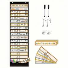 1 chiếc bảng quản lý thời gian biểu lớp học, túi treo bằng vải không dệt bền chắc với ngăn trong suốt và ngăn đựng đồ bổ sung, có thể tự lắp ráp, phù hợp cho việc giảng dạy trên lớp, học tập tại nhà, lập kế hoạch văn phòng và quản lý thời gian. - A - Xem 16