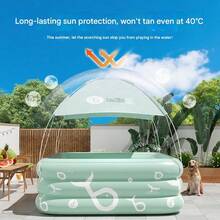 Portable Foldable Inflatable Swimming Pool, Extra Large Thick Outdoor Paddling Pool, Suitable For Balcony, Yard, Lawn, Camping, Party, Enjoy Water Fun Without Going Out, Made Of PVC, Easy To Install And Store, Essential Summer Leisure Item. Pool Only, No Accessories Included - C - View 6
