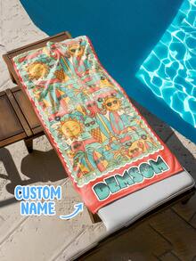 A Personalized Children's Beach Towel, A Perfect Summer Birthday Gift, Suitable For All Kinds Of Summer Occasions. Customize Beach Towels And Accessories For The Beach, Pool, Travel, Camping, Yoga, And More. - Multicolor - View 10