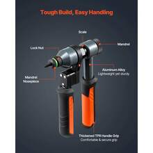 Rivet Nut Tool Kit, 9-Inch Ratchet Rivnut Tool Kit, With 10 Mandrels And 100 Nuts, Metric And SAE Size M5, M6, M8, M10, M12, 8-32, 10-24, 1/4-20, 5/16-18, 3/8-16 UNC, With A Rugged Carrying Case - Tay cầm kép kiểu bánh cóc 9 inch - Xem 3