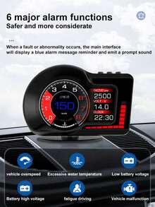 Reletech Pantalla de tablero de automóvil inteligente F15: diagnóstico en tiempo real OBD2, GPS, medidor de rendimiento de aceleración, indicadores personalizados de RPM/TEMP/VOLTAJE, temas personalizados y luz ambiente, actualización plug & play fácil - F15 - Ver 12