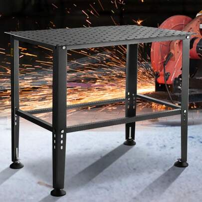 Welding Table 36" X 24", 800LBS Capacity Welding Workbench Table, Heavy-Duty Work Bench With 0.63" Fixture Holes And Non-Slip Foot Pads For Welding Assembly Repair Works