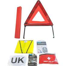 Simply Europe Travel Kit With Triangle Hi-Vis Reflective Vest Bulb Kit UK Plate - A - View 2