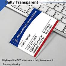 20-Pack Premium Transparent Card Sleeves - Durable PVC Waterproof Protector Sleeves Suitable For Social Security Cards, Health Insurance Cards, Credit Cards, ID Cards And Driver Licenses, Anti-Scratch Clear Card Holders For Daily Wallet Use - Multicolor - View 4