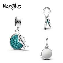 Bộ mặt dây chuyền Manyilus bằng bạc Sterling 925 chủ đề biển mùa hè, hình ảnh động vật biển, rùa, cá heo đính đá CZ, phù hợp với vòng tay và dây chuyền nguyên bản, quà tặng trang sức tự làm cho kỳ nghỉ dành cho phụ nữ. - Nhiều màu - Xem 22