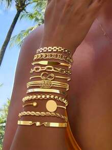 Women Bracelet Sets - Yellow Gold - View 5