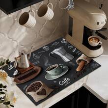 1pc 2D Coffee Heat-Resistant Anti-Slip Top Measurement Cover, Scratch-Resistant Rubber Protective Mat. Can Be Used As A Coffee Protective Mat, Quick-Drying Rubber Anti-Slip Protective Mat, Perfect For Coffee Bars, Home Use, Stylish Anti-Slip Scratch-Resistant, Perfect For Tabletop Gatherings. - Multicolor - View 11