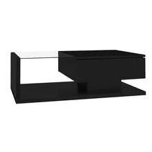 High-Tech Flair Coffee Table / Modern High-Gloss Coffee Table / Living Room Table / Glass Top, With Drawer / Suitable For Living Rooms And Office Areas - Hitam - View 8
