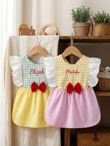 Tablier personnalisé pour enfants avec nom brodé & design de princesse, cadeau de cuisine mignon pour les petites filles, les chefs & les artistes - Multicolore - Voir 3