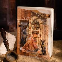 1卷2米埃及主题纹理和纸胶带，复古创意美学贴纸，DIY装饰拼贴工艺用品，节日礼物，个性化剪贴簿学校文具 - 款式 2 - 查看 6