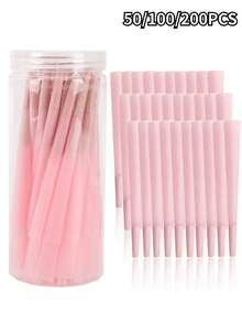 50/100/200 piezas Conos naturales pre-enrollados, Papel de liar ultra-fino de 1-1/4 pulgadas que se quema lentamente con boquillas de filtro, Envoltorios pre-enrollados con forma de cuerno, Accesorios para fumar fáciles de usar, Ideal para uso diario y como regalo, Regalo perfecto para entusiastas del fumar en días festivos, San Valentín y Día del Padre - Multicolor - Ver 8