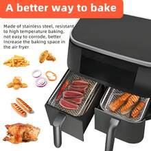 Stackable Air Fryer Dehydrator Rack, Stainless Steel Air Fryer Accessories, Durable Structure, Dishwasher - Multicolor - View 4