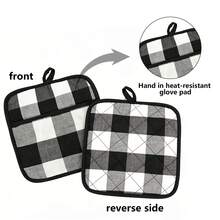 【4 件装 200°F 烤箱隔热垫】1/2/4 件装烤箱隔热垫，聚酯纤维材质，填充物，仅限手洗，耐高温达 200°F，防滑黑色厨房隔热垫，带支架，适用于烹饪和烘焙 - 新款隔熱墊 - 查看 8