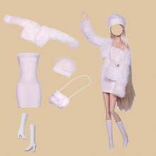 1 Set Fashion Outfit Suitable For 30cm Doll BJD, Fashionable Street Style Jacket & Leather Skirt Set, Sexy Girl Style Changeable Accessories, Birthday/Christmas/New Year Gift (Clothes Only, No Doll, No Shoes) - Multicolor - View 8