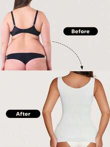 1pc Women's Sleeveless Top, Slimming Shaping, Breathable Soft, Shapewear, Essential Outings, Y2K Style - 白色 - 查看 2