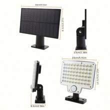240 piezas Luz solar LED para exteriores, Foco impermeable IP65 con control remoto, 3 modos Lámpara de pared de para patio, jardín, garaje - 240 LED - 1 unidad - Ver 6