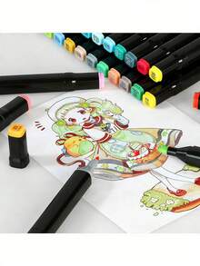 168/120/80/48/36/24 PCS Marker Sets, Dual-Tips, DIY Craft Pens, Watercolor Pens, School Supplies, Professional Permanent Colors, For Painting, Sketching, Coloring, Calligraphy - Ideal For Halloween & Christmas Gifts, Art Lovers, Art Supplies - 168 Colors / Markers - View 3