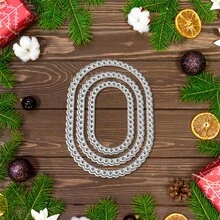 1pc Lace Pattern Metal Cutting Die, Embossing Template For Handmade Card Decoration, Gift Card Making Cutting Mold - A - View 7