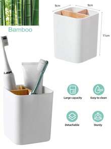 1pc Toothbrush/Toothpaste Holder, Suitable For Bathroom & Shower, Multi-Function Toothbrush Organizer, Bathroom Toothbrush Storage Rack, Home Bathroom Decor, Autumn, Back To School - Multicolor - View 14