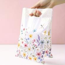 10/25/50 Pieces, Wildflower-Themed Gift Bags, Cute Small Handbags With Leaf And Floral Designs, Small Gift Wrapping Bags, Birthday Party Gift Bags, Small Handbags For Spring And Summer Parties, Mother's Day, Weddings, Baby Showers, And Tea Parties - 50 Items - View 2