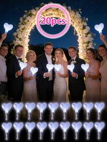 20pcs Set Star/Heart/Round Stick LED White Fiber Optic Lightstick - Party Supplies For Singles, Wedding Glow Party Favors, Suitable For Christmas, Birthday, Wedding, Concert, Bar, Halloween, New Year Party Gifts - 20pcs set Star - 查看 13