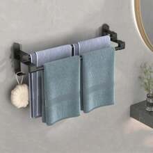 Giá treo khăn gắn tường, giá treo khăn phòng tắm, giá treo khăn, thích hợp cho khách sạn, nhà bếp, phòng khách và phòng tắm. - Xám - Xem 1