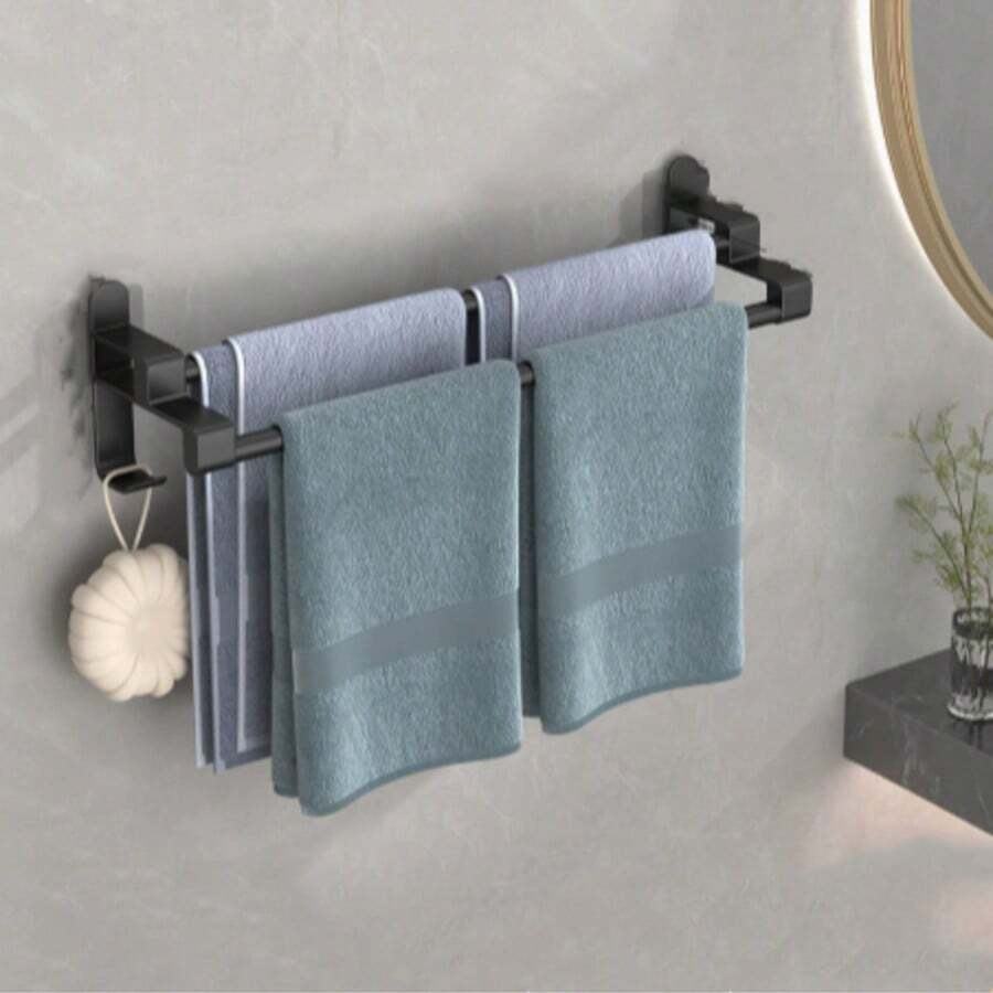 Giá treo khăn gắn tường, giá treo khăn phòng tắm, giá treo khăn, thích hợp cho khách sạn, nhà bếp, phòng khách và phòng tắm. - Xám - Xem 1