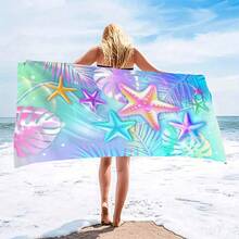 1 buah Handuk Pantai Mikrofiber Ekstra Besar & Ekstra Lembut, Cepat Kering, Tahan Pasir, Ringan, Desain Bintang Laut Berwarna-warni, Sangat Menyerap. Ideal Untuk Pantai, Kolam Renang, Berkemah, dan Perjalanan. - MultiWarna - View 8