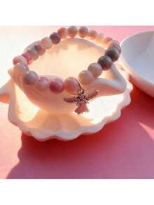 1 pièce Bracelet guérisseur en pierre naturelle, cadeau commémoratif pour réconforter les êtres chers endeuillés, convient aux femmes/filles - Multicolore - Voir 6