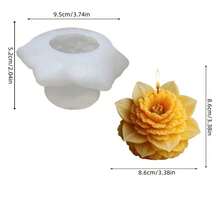 1个牡丹花香薰蜡烛硅胶模具 DIY 3D花朵装饰石膏模具 - 多款 - 查看 4