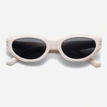 1副黑色时尚猫眼复古女式眼镜，Y2K风格，适合日常佩戴、夏季海滩度假、旅行必备 - 黑色 - 查看 7