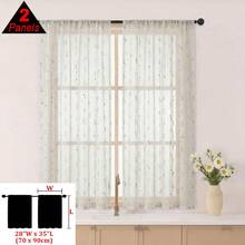 1/2 tấm rèm voan kẻ sọc phong cách Bohemian, chất liệu nhung jacquard màu xanh lá cây, kiểu may túi luồn thanh treo, mềm mại và nhẹ, chất liệu polyester, nhiều kích cỡ, phù hợp cho phòng ngủ, phòng tắm, phòng khách, nhà bếp, văn phòng, ký túc xá, tạo nên không gian trang trí nhà cửa tươi mới và dễ thương. - Nhiều màu - Xem 32