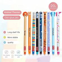 5 piezas Bolígrafos de punta de bola recargables con forma de animales borrables de 0.7mm con tapas, adecuados para estudiantes, útiles de aprendizaje, regalos de cumpleaños, escritura o dibujos que se pueden borrar - Bolígrafos borrables de animales - Ver 4