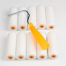 Bộ 10/20 cọ lăn sơn 4 inch, 10 đầu mút xốp, 1 giá đỡ, cọ lăn sơn gốc nước, cọ lăn sơn, cọ nhỏ dập nổi không để lại dấu vết - Bộ - Xem 11