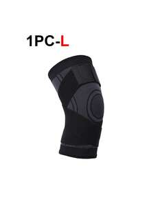 1pc S/M/L/XL Outdoor Sports Knee Pads, Unisex Compression Elastic Sports Knee Support, Basketball Volleyball Fitness Equipment, Gym Accessories, Knee Brace Support - Black - View 10