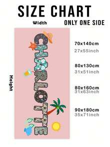1pc Customized Ocean/Beach Towel, Personalized With Name For Girls/Boys, Suitable For Outdoor Beach Travel Swimming Fitness Yoga, Beach Accessories, Customized Beach Towel Gift For Friends, Available In Multiple Sizes - Style 1 - View 10