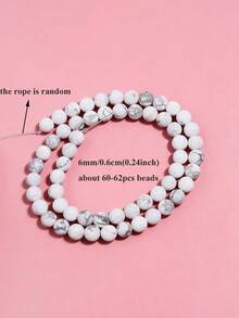 4/6/8/10mm Natural White Howlite Round Beads, Suitable For Jewelry Making, DIY Necklace & Bracelet Accessories - Multicolor - View 13