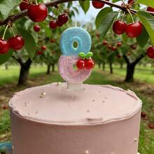 New Cherry Fruit Number Candles 0-9 For Birthday Party Cake Decoration, Suitable For Birthday Parties, Holiday Parties, Ceremonies, Graduation Season, Party Decor Signs - Dusty Blue - View 12