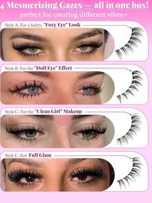 Bottom Lash Clusters Kit DIY Eyelash Extensions 4 Styles Bottom Lashes Extension Kit Wispy Lower Eyelash Clusters Kit 5-7mm Natural Individual Lashes 212Pcs For Bottom Lash Extension - D - View 2